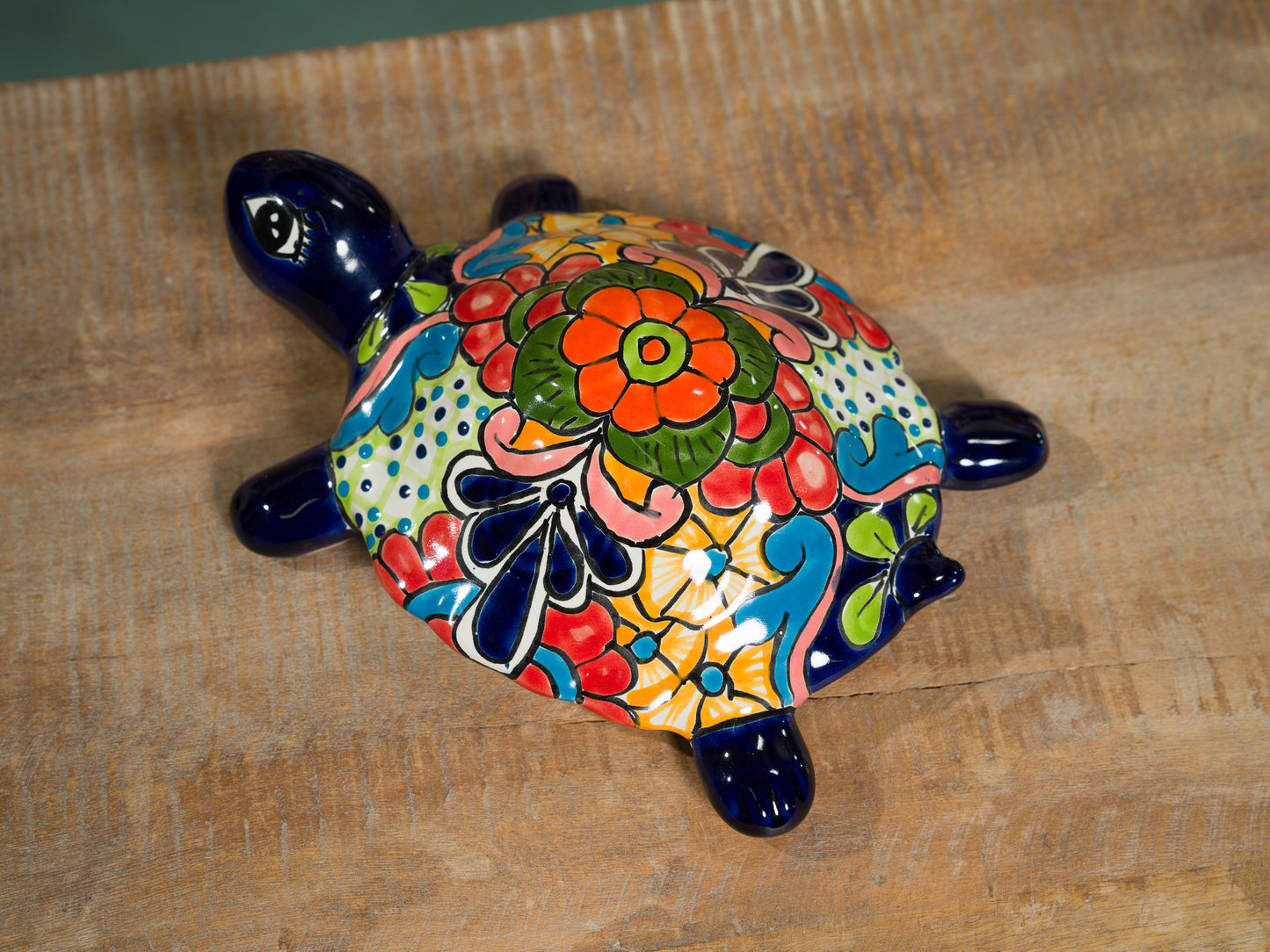Turtle Statue Medium - Cobalt