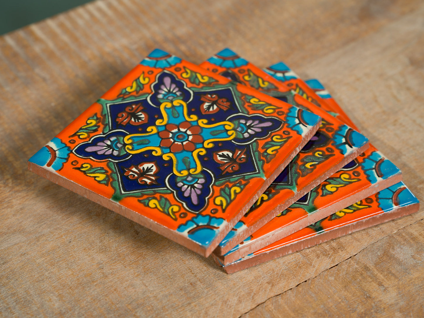 Ceramic Tiles Orange Florence - 4 Pack