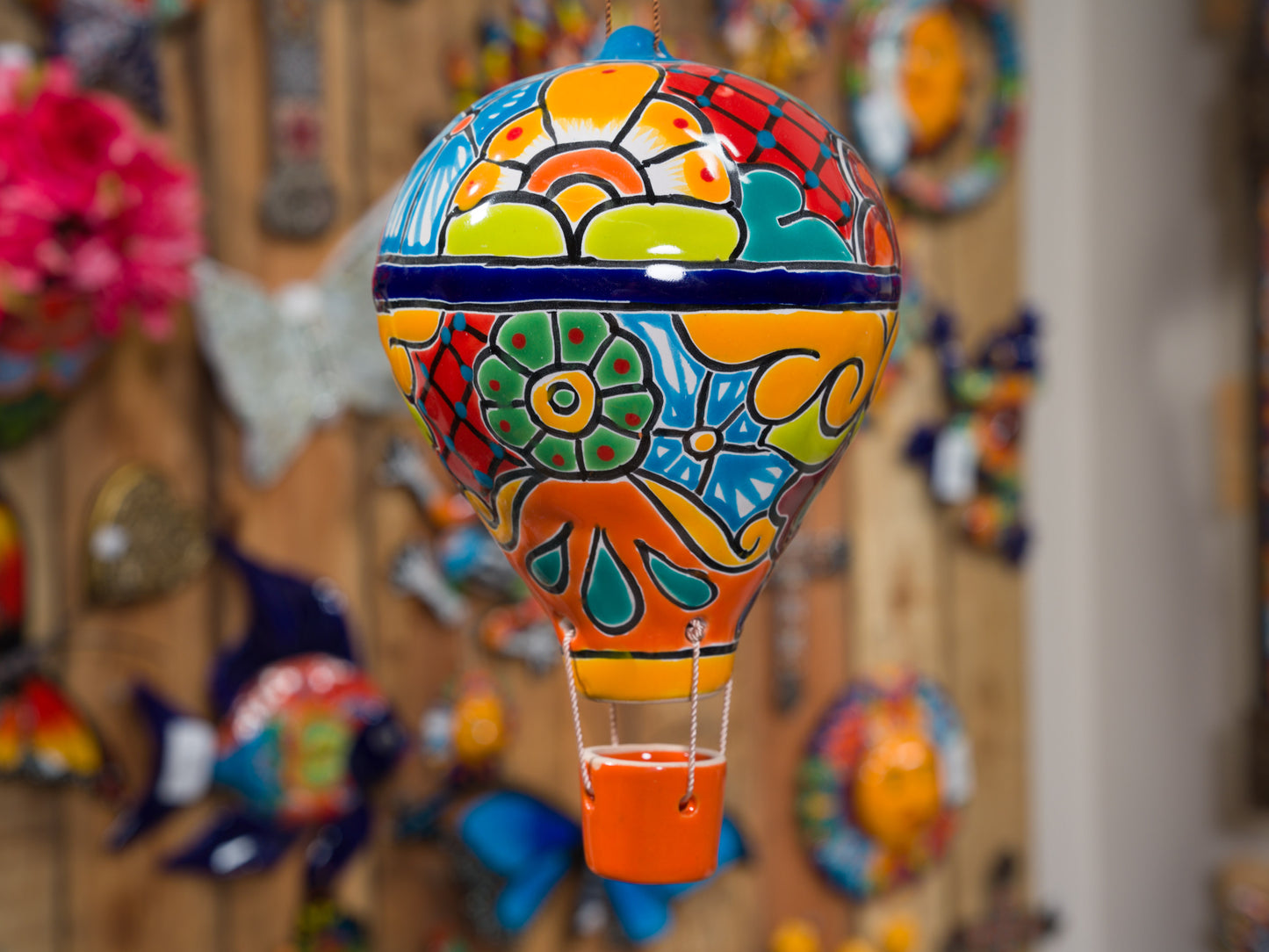 Hanging Hot Air Balloon - Small Orange