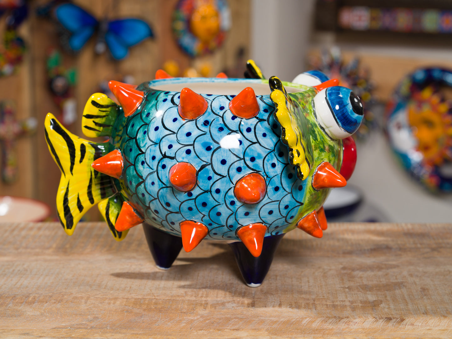Premium Quality Rare Medium Blowfish Planter