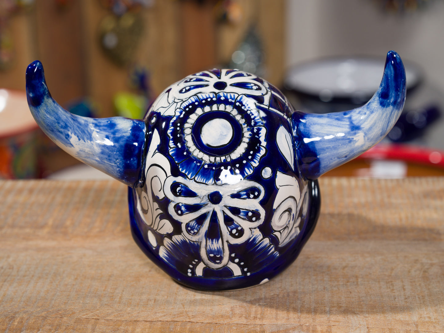 Premium Quality Dia De Los Muertos Viking Skull Cobalt