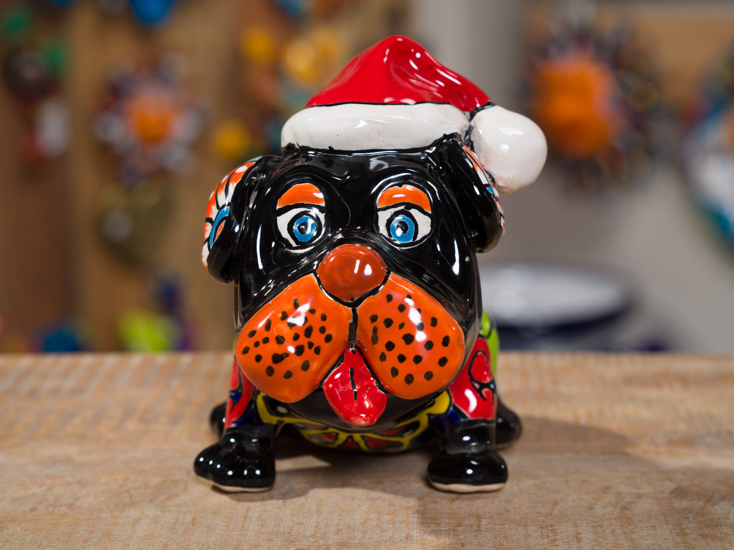 Premium Quality Small Christmas Bulldog Figure