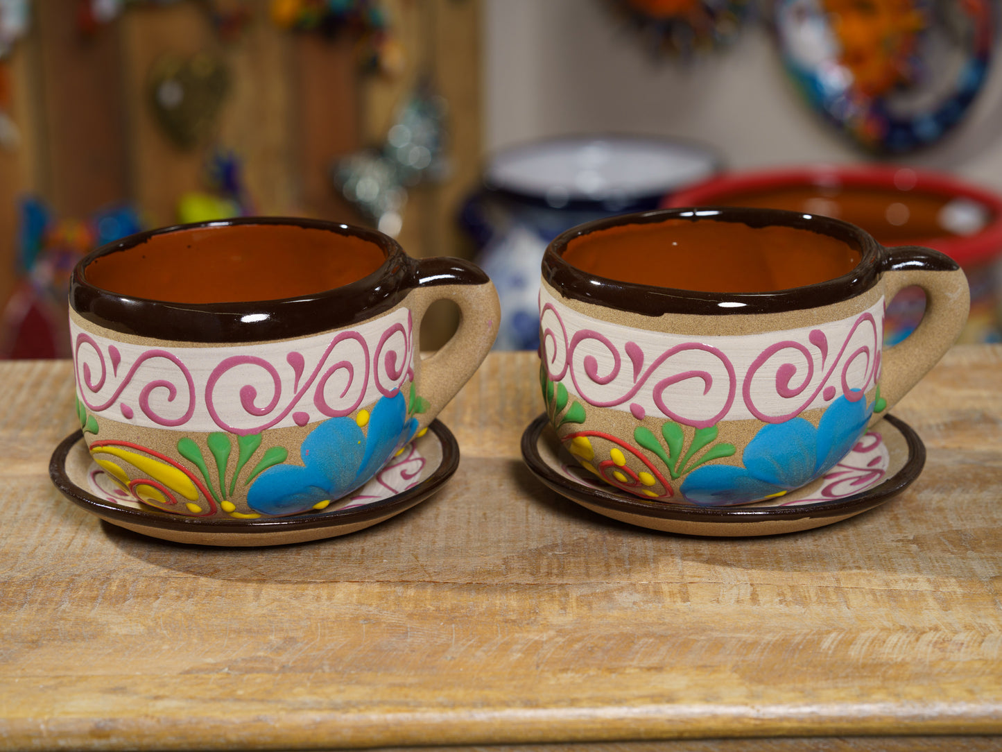 Extra Large "Engobe" Coffee Mug Set Brown