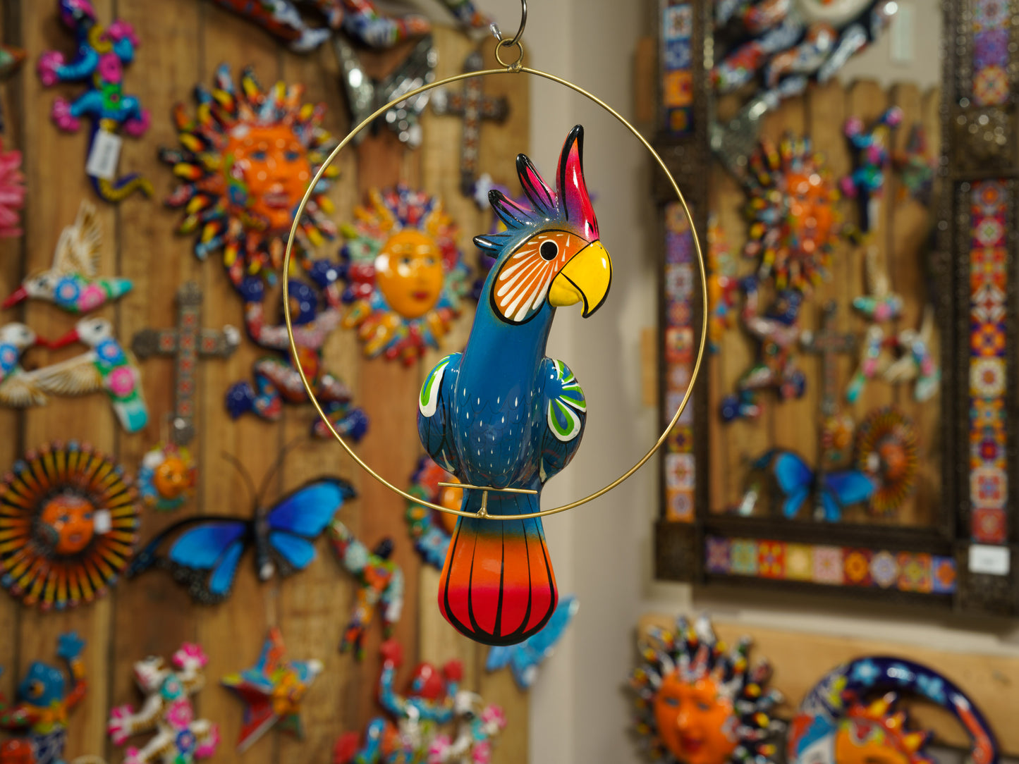 Hanging Cockatoo Bird With Perch - Medium