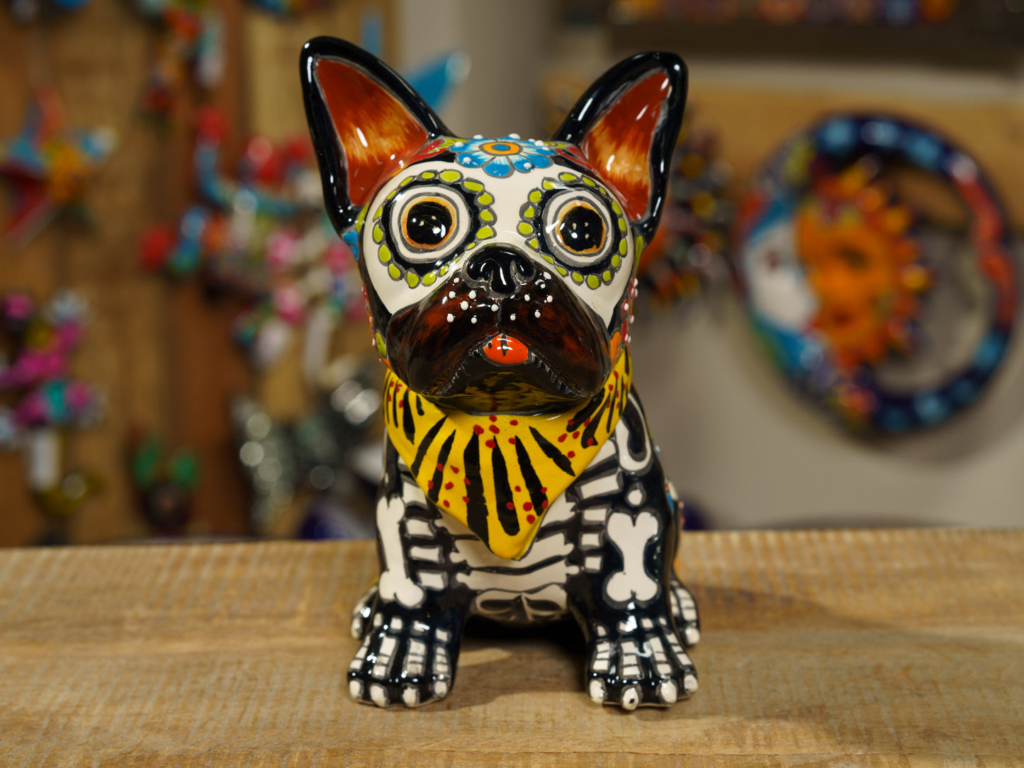 Premium French Bulldog - Bones - Yellow Scarf