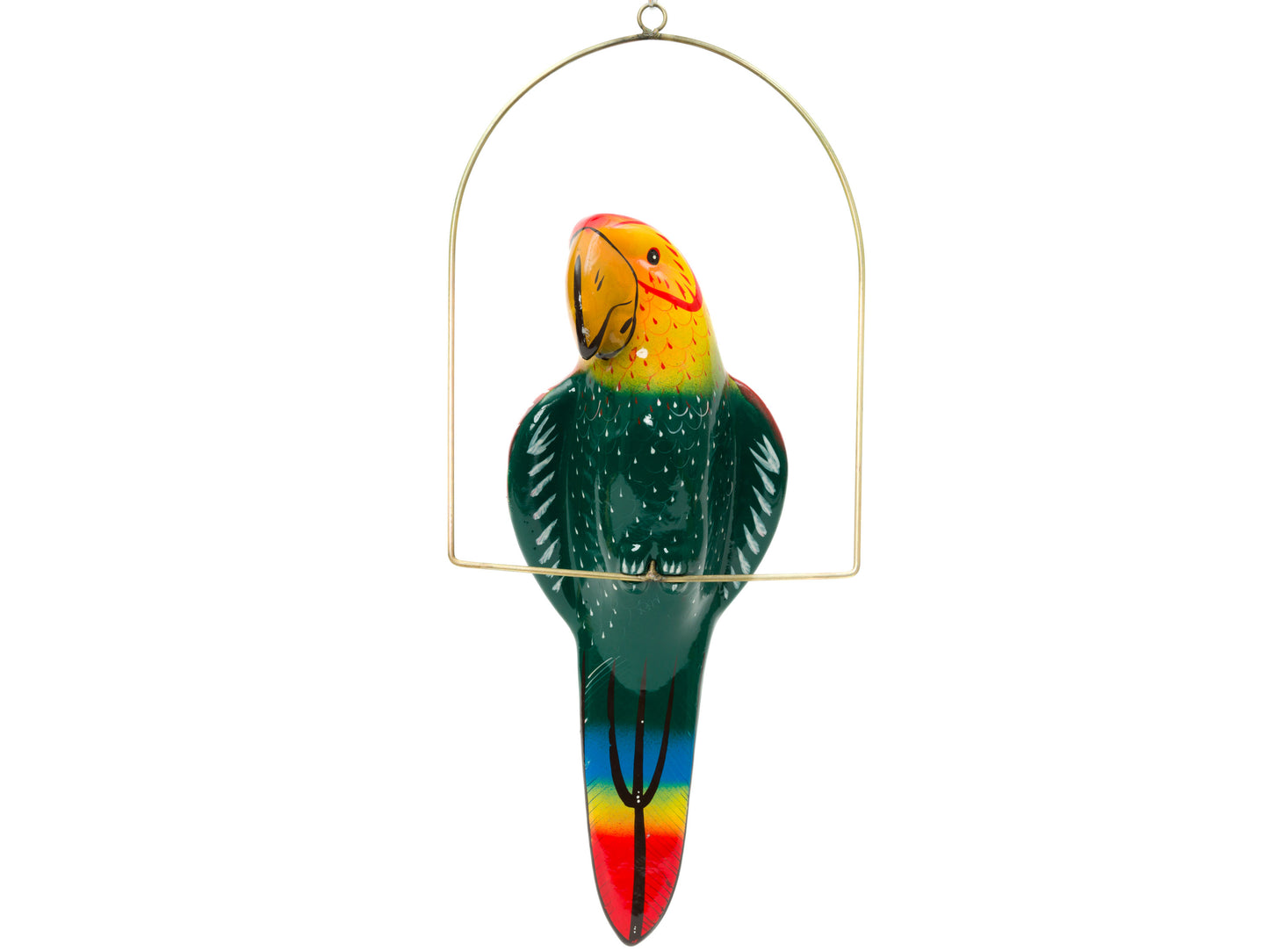 Hanging Parrot Bird With Perch - Large