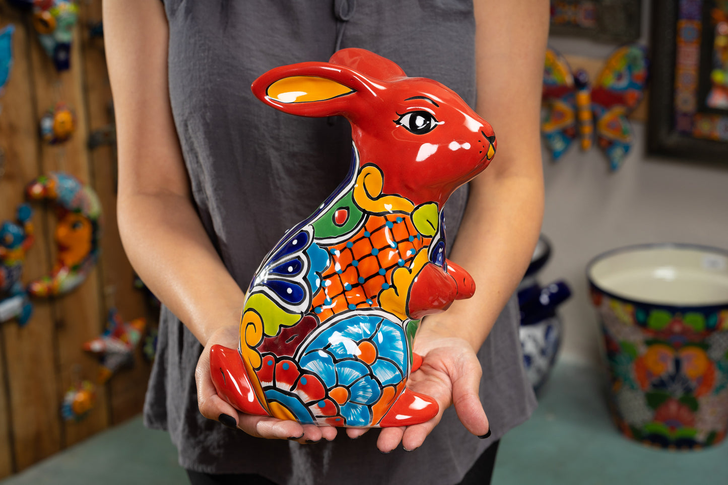 Bunny Statue Large - Red