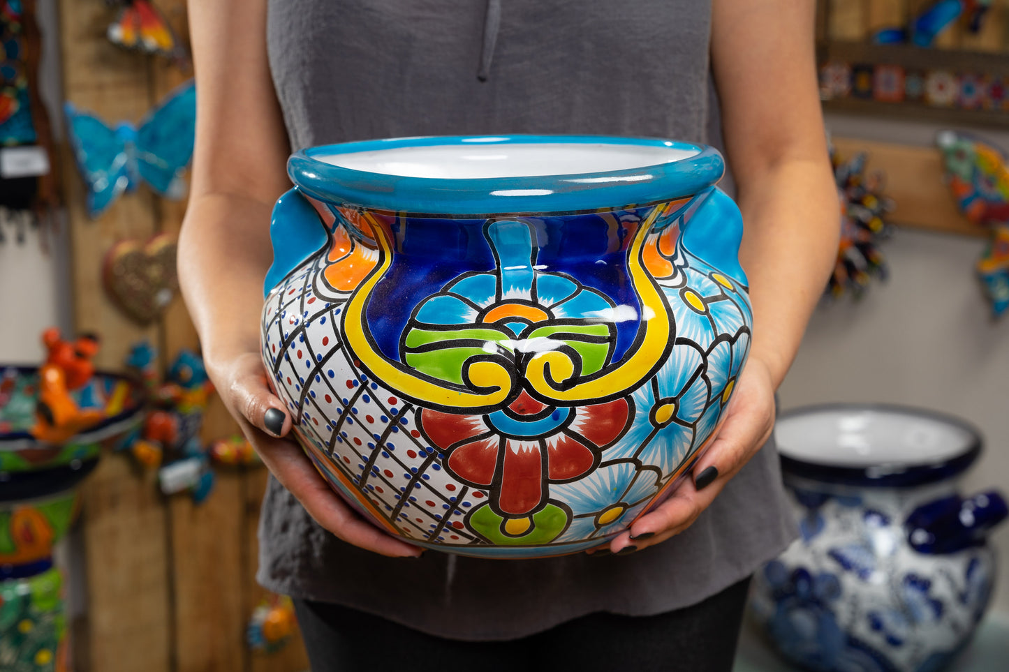 Michoacana Planter Medium - Turquoise