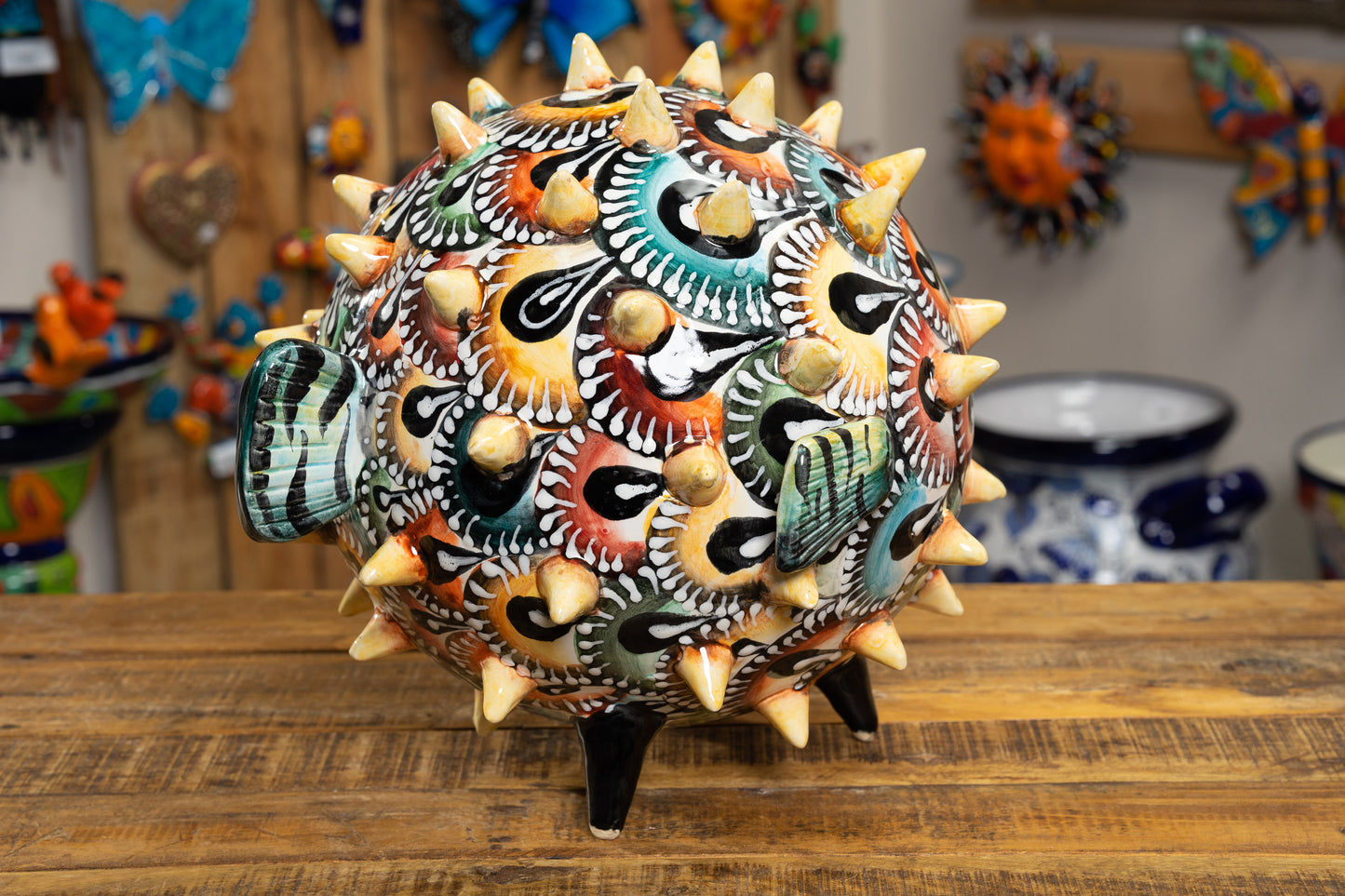 Premium Quality Pufferfish Large Sphere Statue