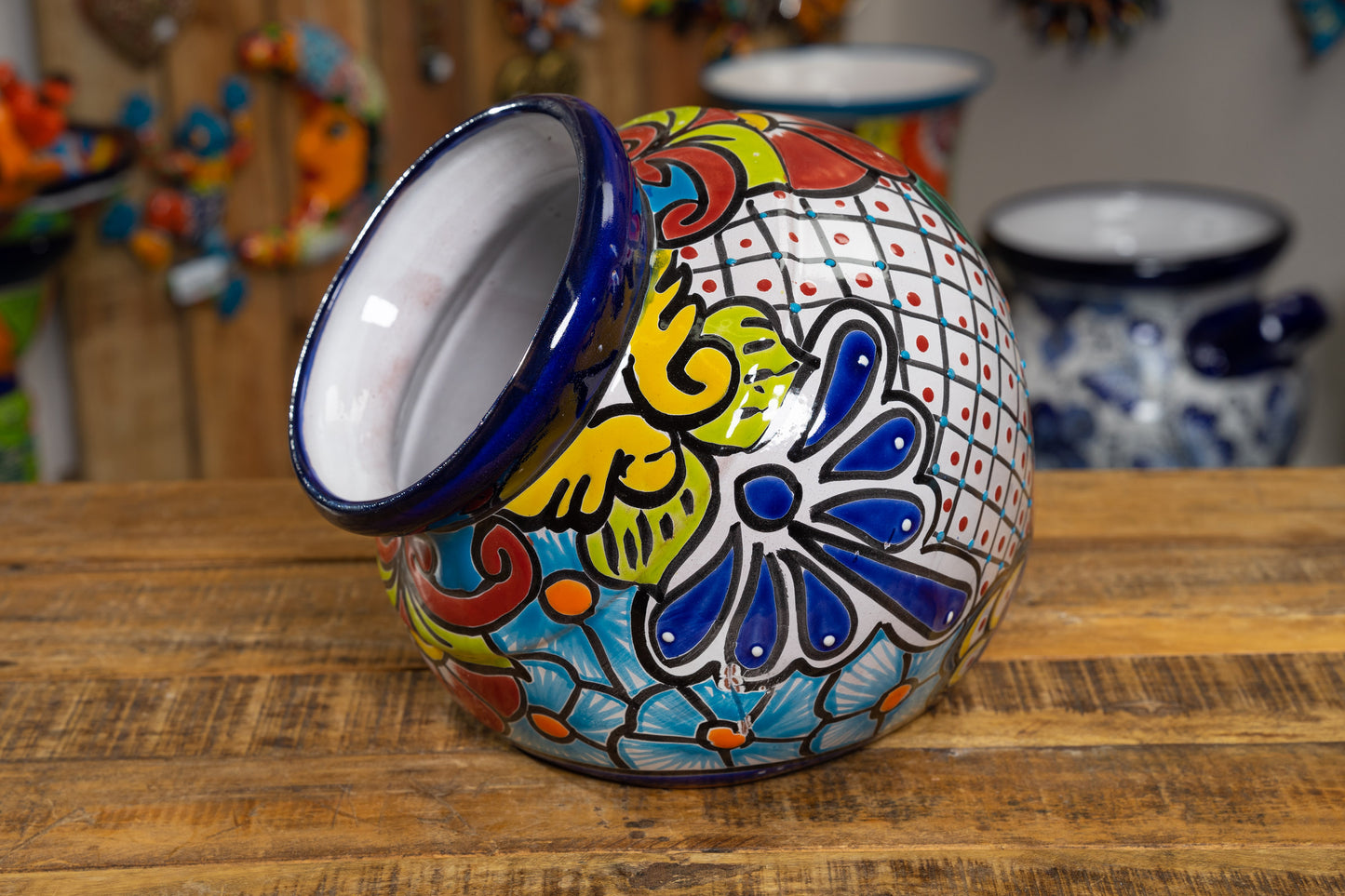 "Cubano" Leaning Planter - Cobalt