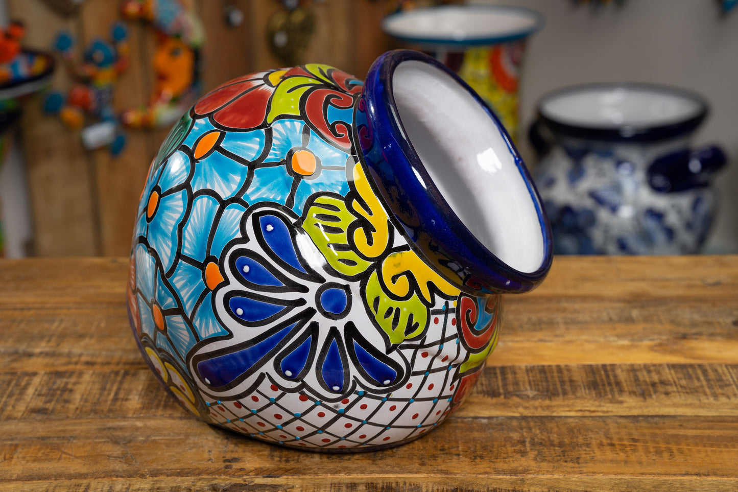 "Cubano" Leaning Planter - Cobalt