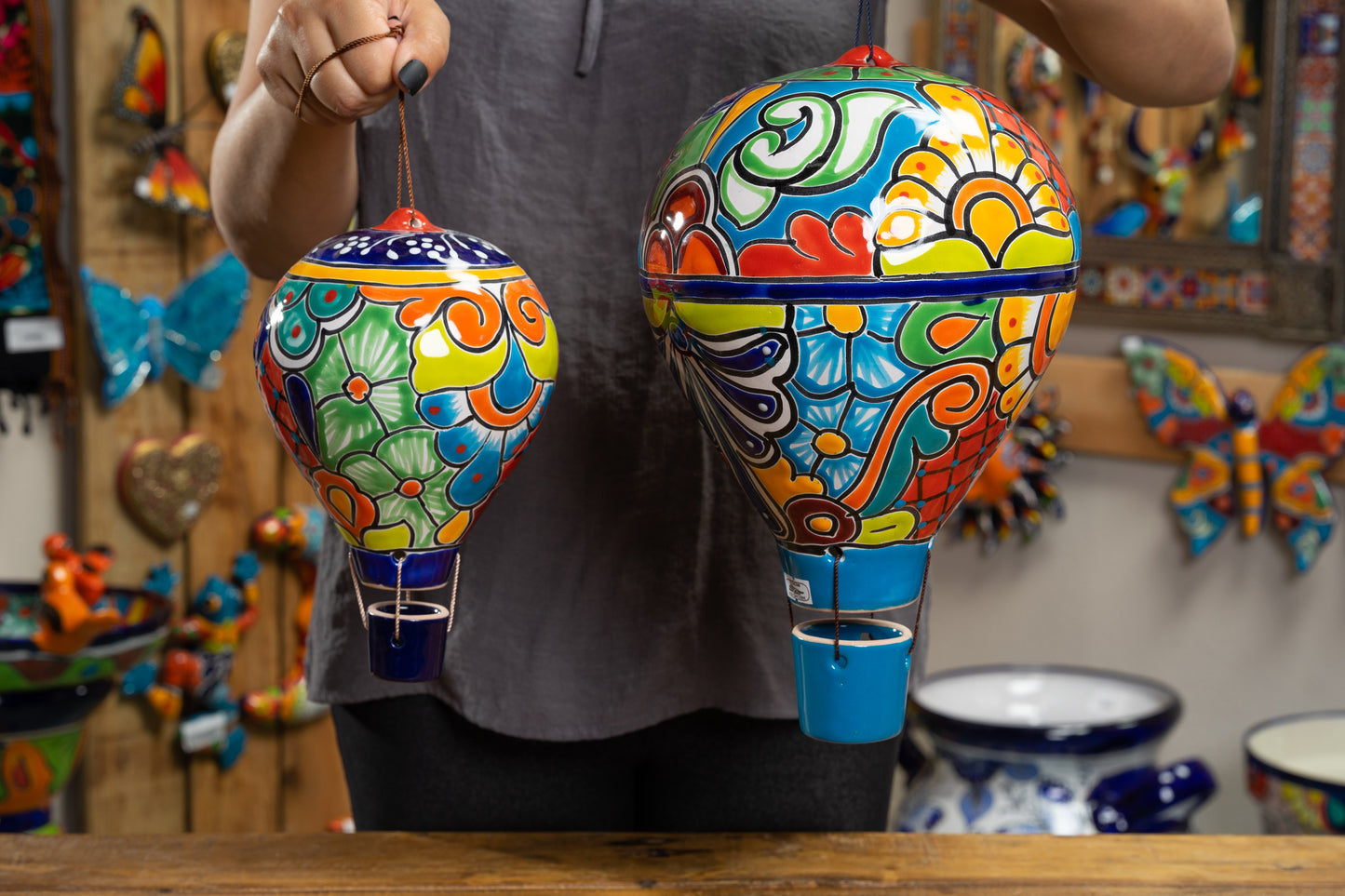 Hanging Hot Air Balloon - Small Cobalt