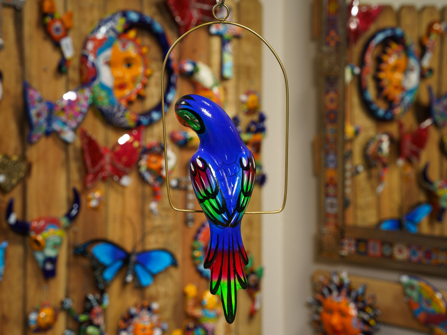 Hanging Parrot Bird With Perch - Small