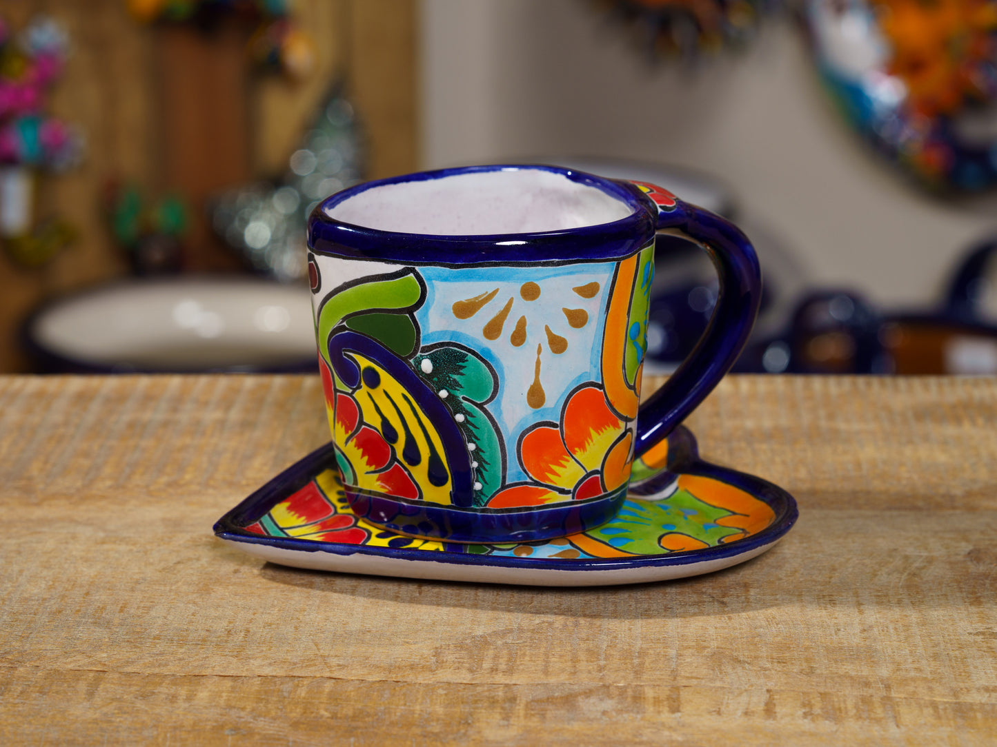Heart Shaped Mug & Saucer Set