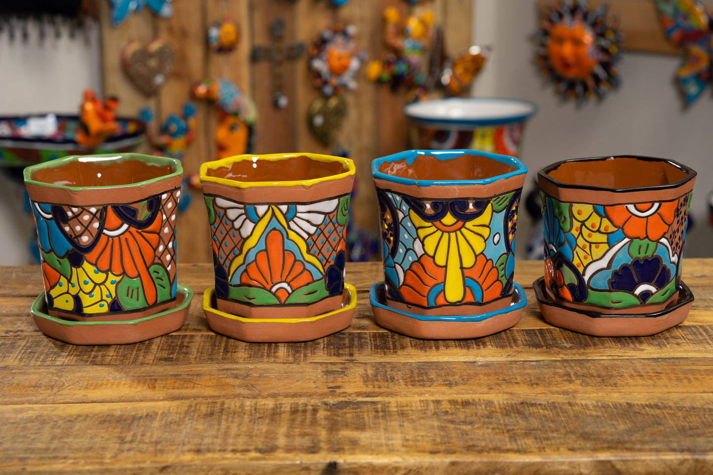 Terracotta Octagonal Planter & Saucer