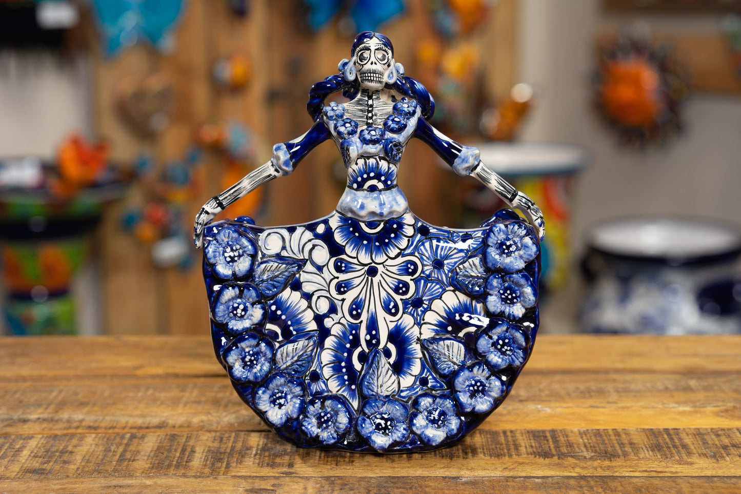 Catrina "Ballerina" Figurine - Cobalt White