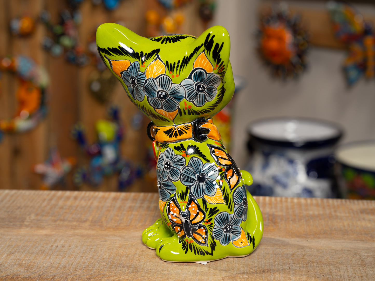 Premium Quality Cat Statue - Green