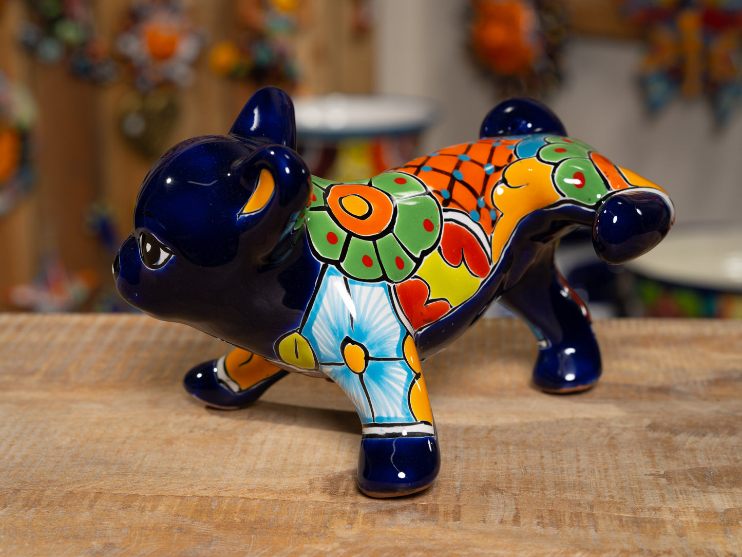 Peeing Chihuahua Puppy Statue - Cobalt