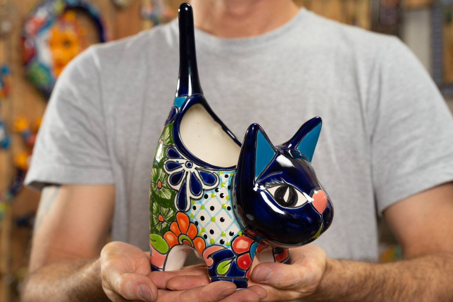 Cat Planter Medium Orange