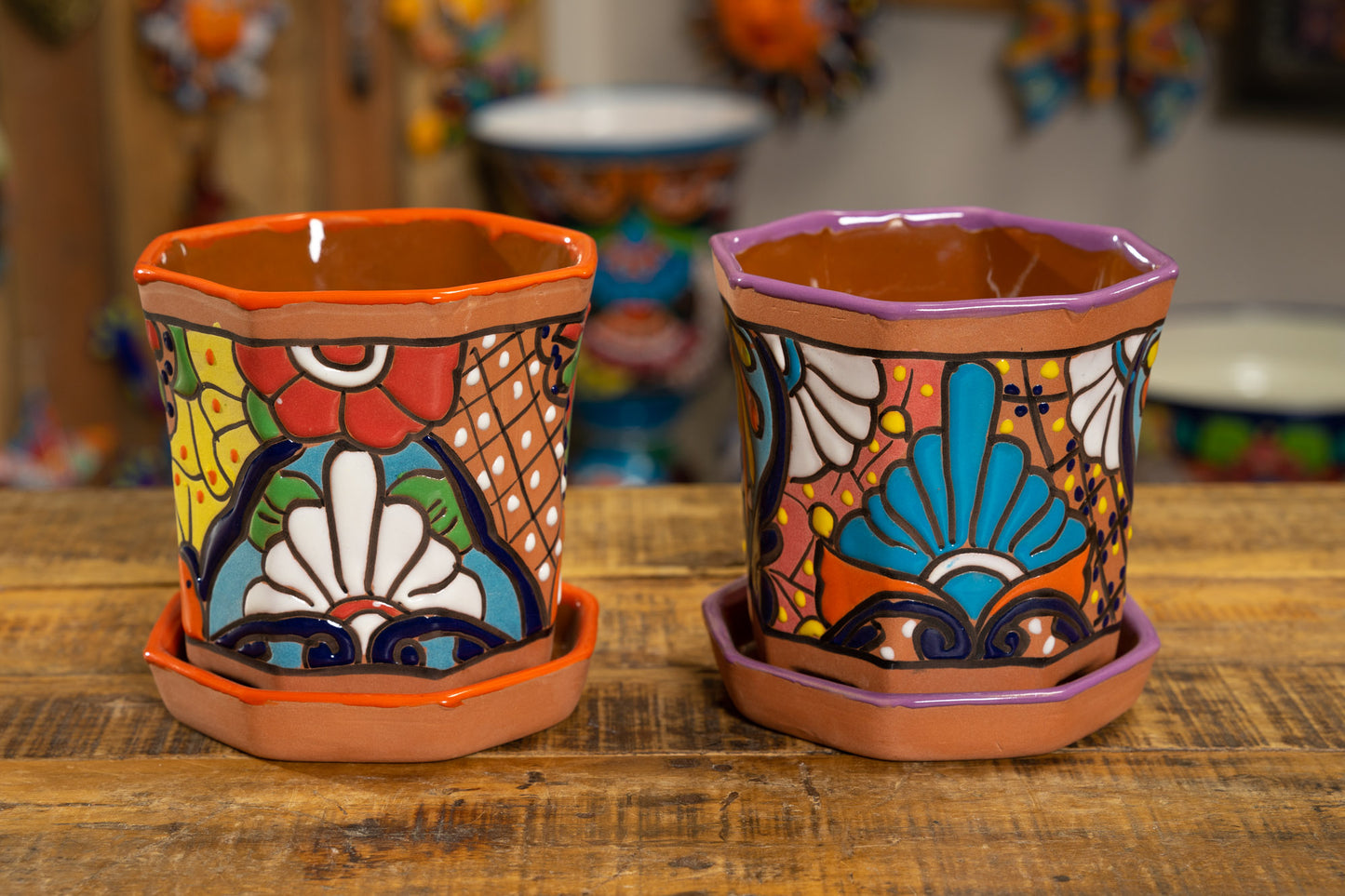 Terracotta Octagonal Planter & Saucer