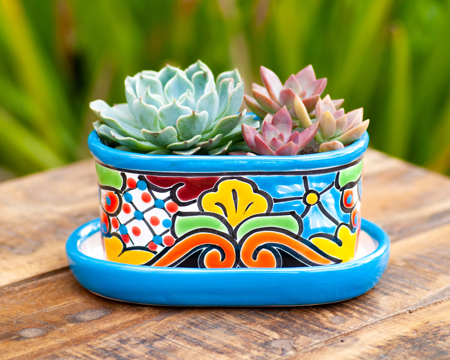 Oval Mini Planter (2PC) - Turquoise