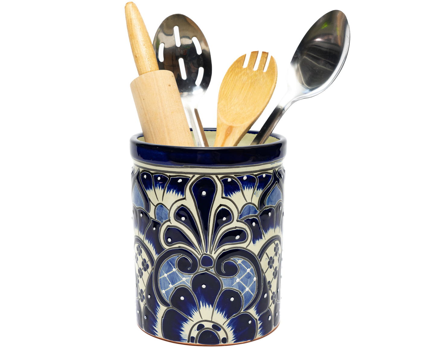 Utensil Holder - Large - Cobalt White