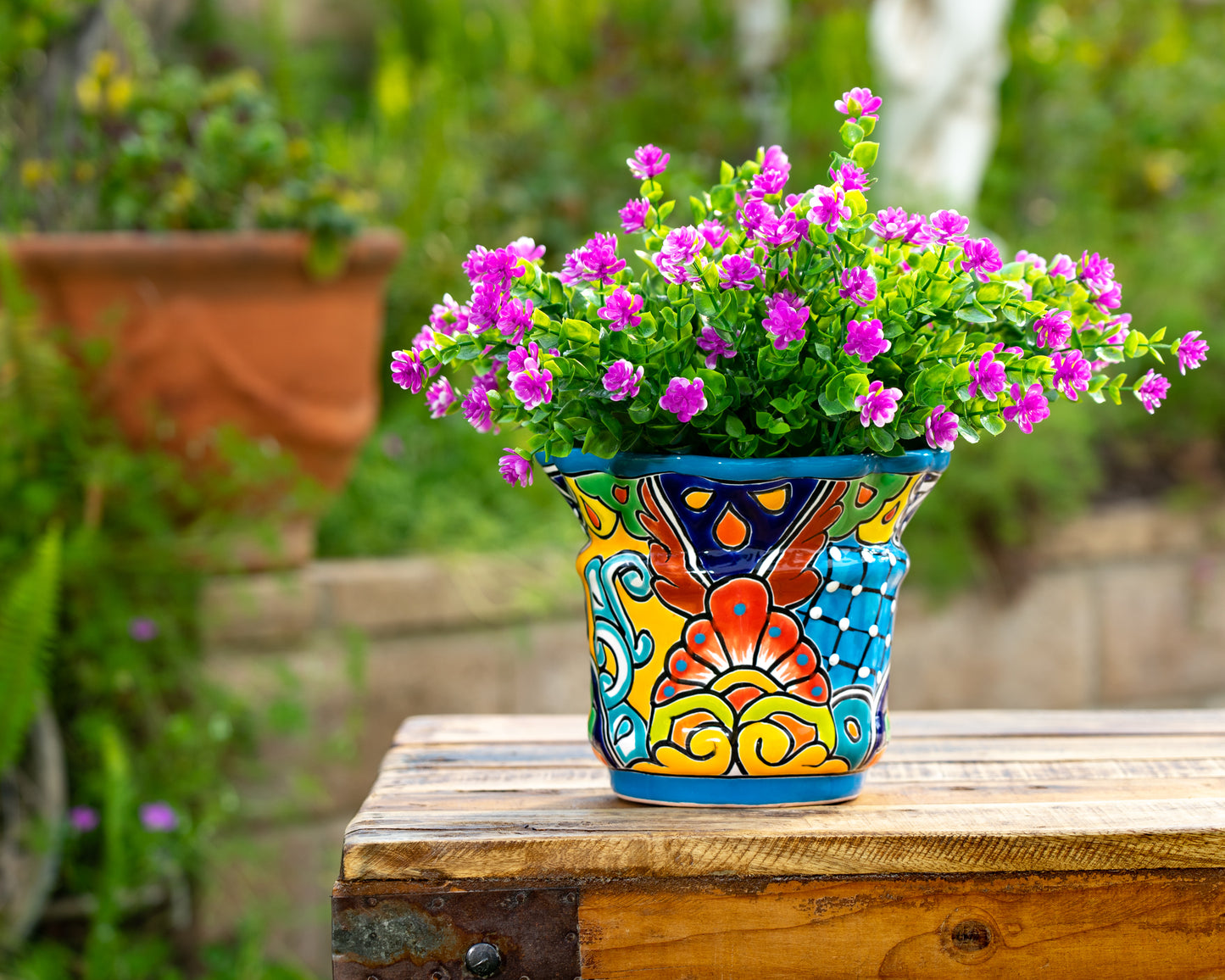 Scalloped Planter - Small - Turquoise