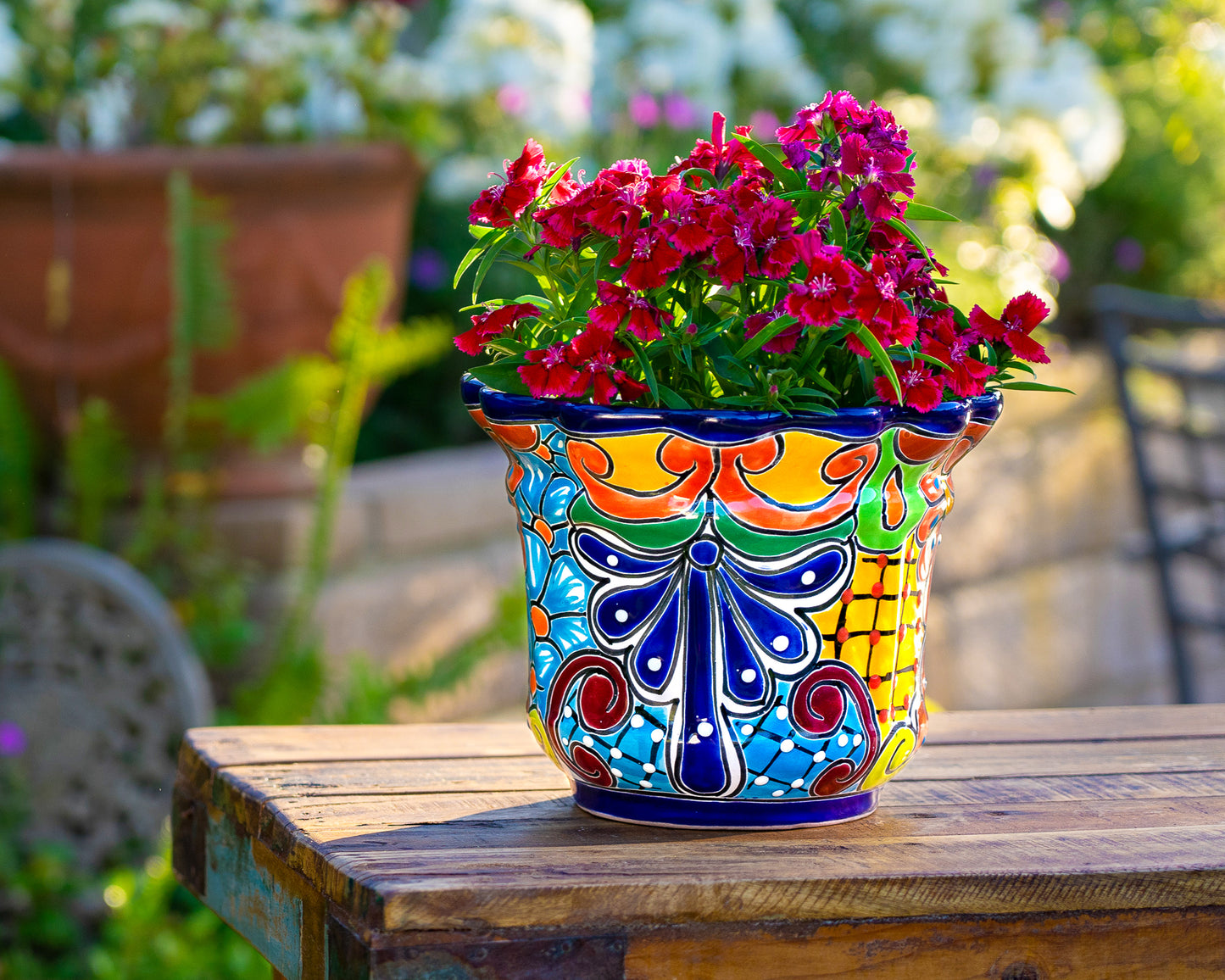 Scalloped Planter - Medium - Cobalt