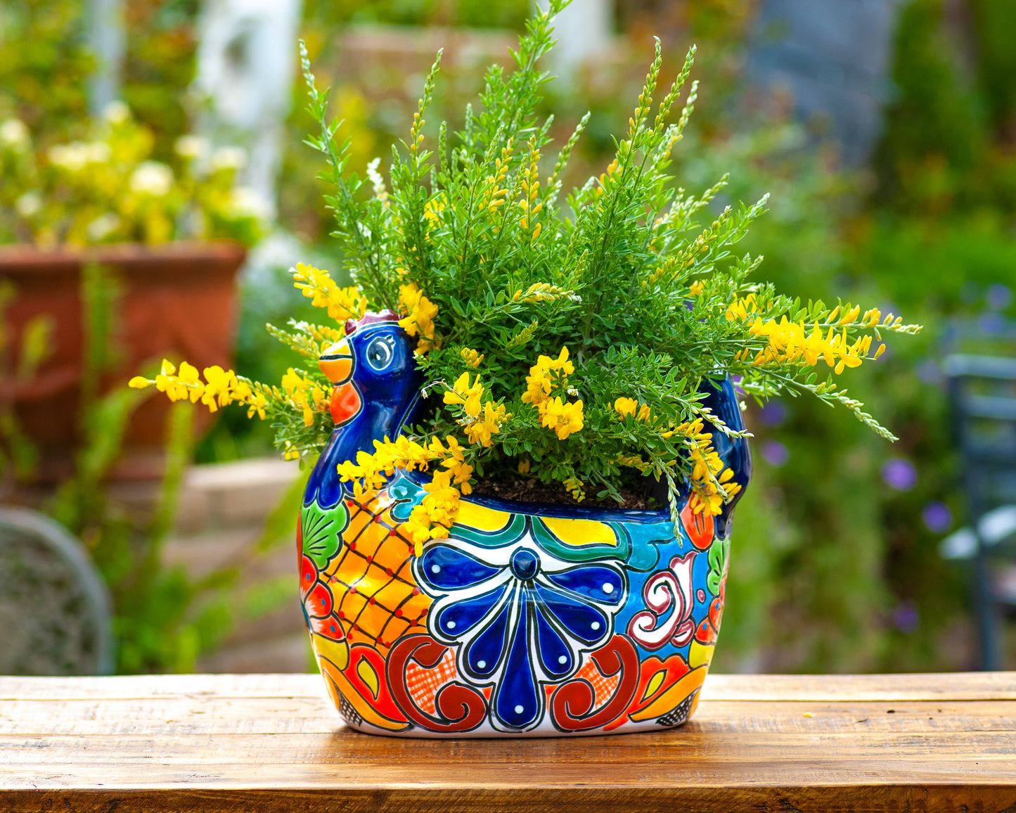 Chicken Planter - Medium - Cobalt