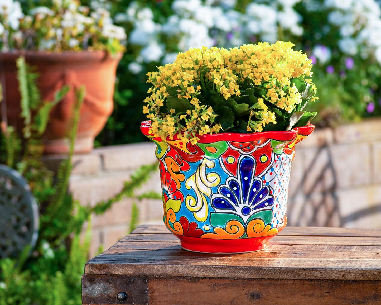Scalloped Planter - Large - Red