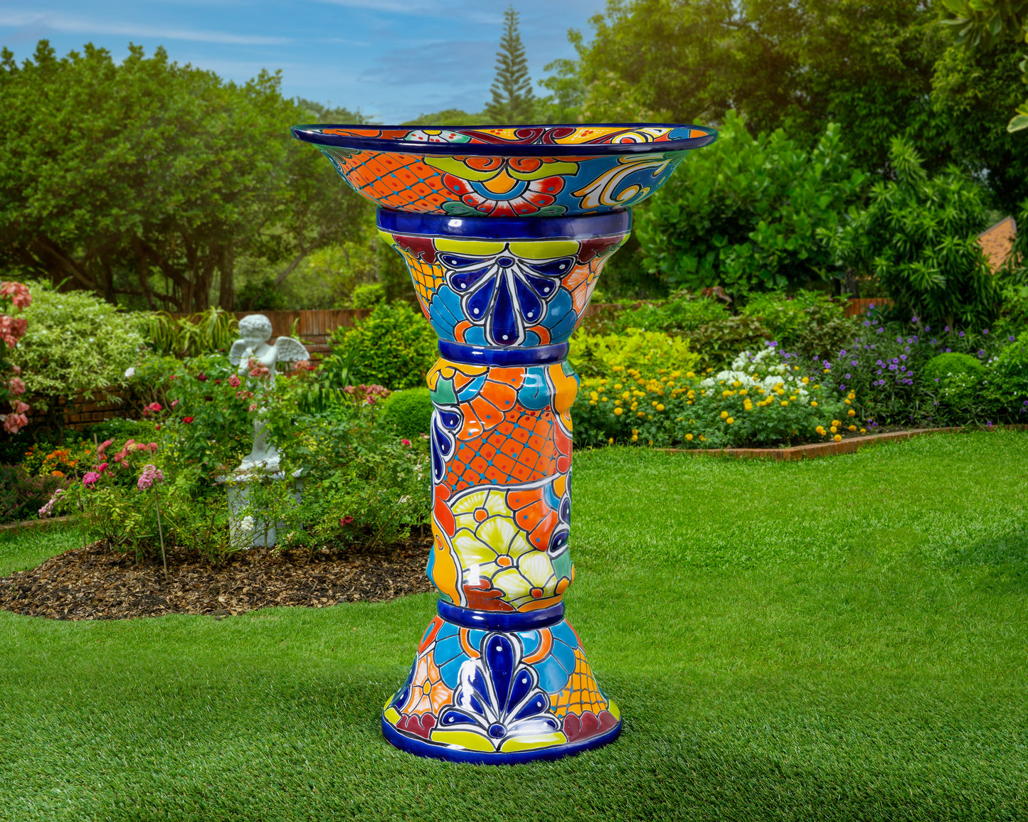 Large Bird Bath - Cobalt