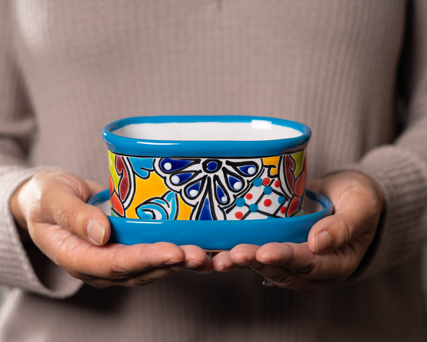 Oval Mini Planter (2PC) - Turquoise