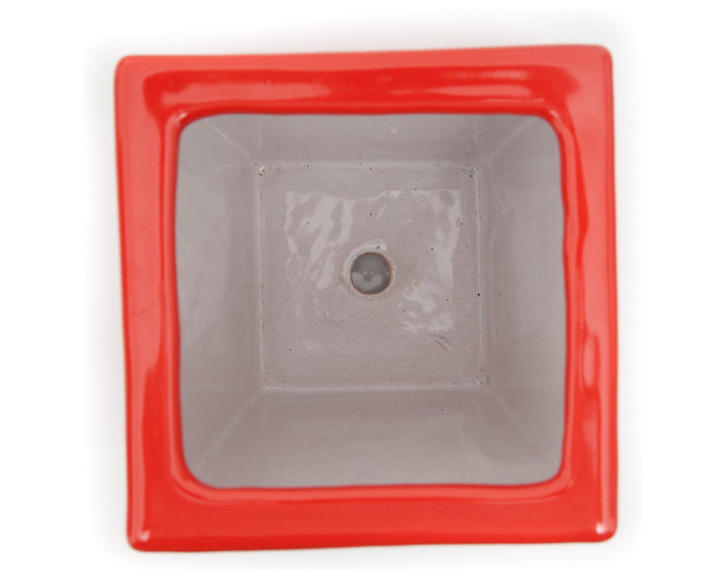 Tall Taper Planter w Saucer - Red