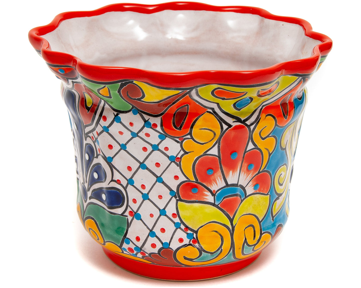 Scalloped Planter - Medium - Red