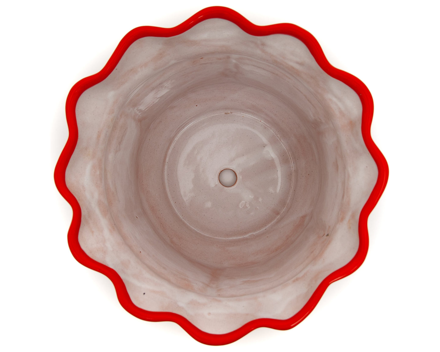 Scalloped Planter - Medium - Red