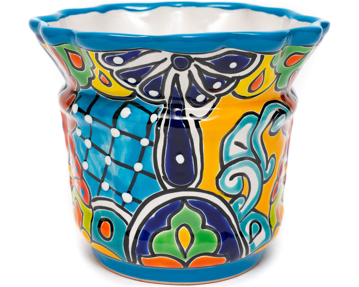 Scalloped Planter - Small - Turquoise