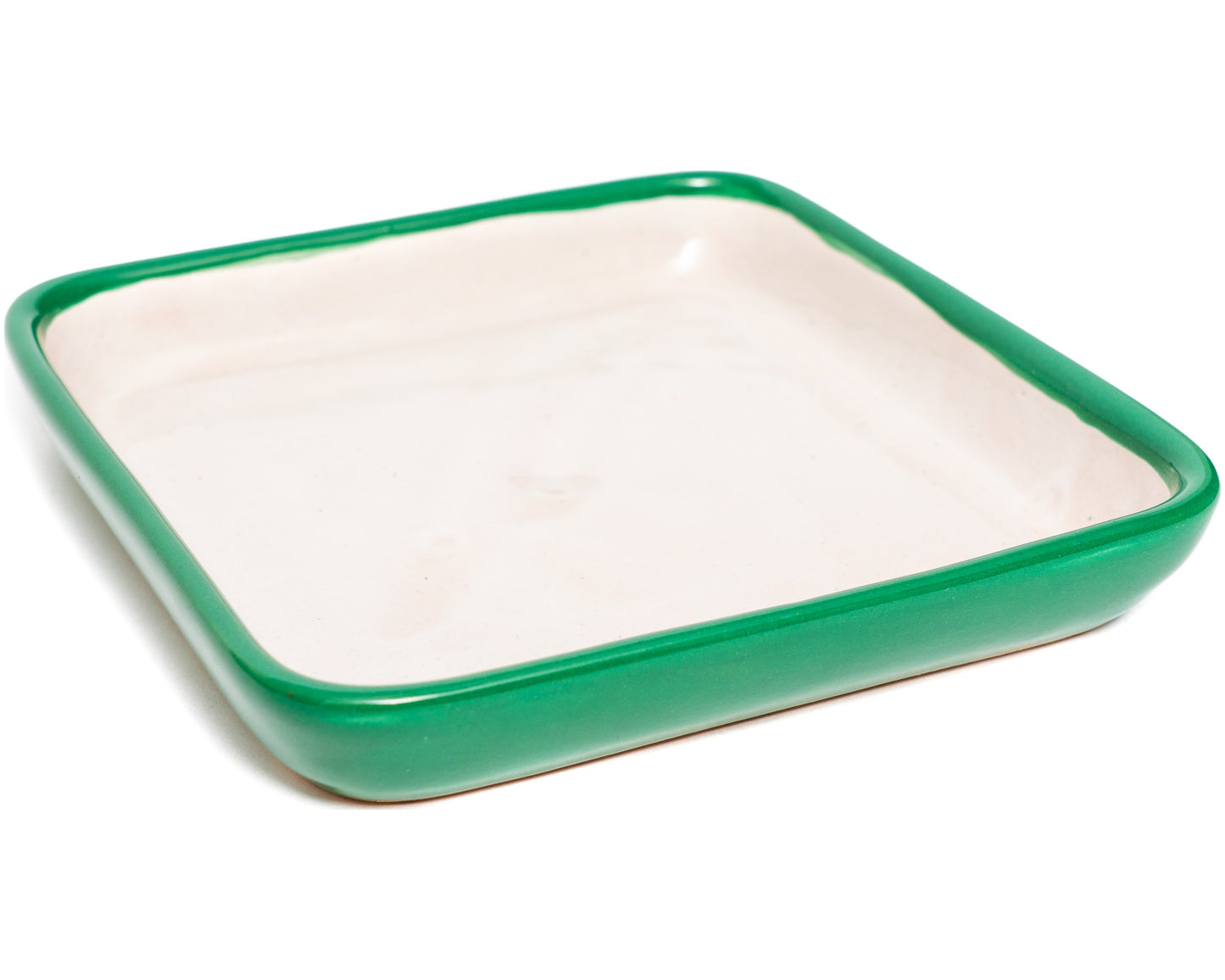 Tall Taper Planter w Saucer - Deep Green