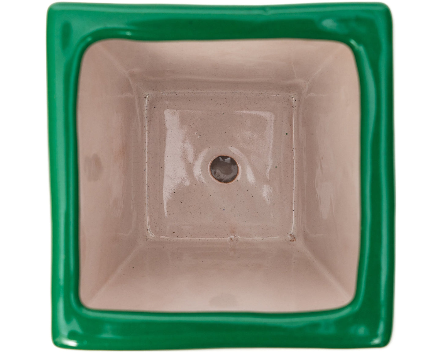 Tall Taper Planter w Saucer - Deep Green