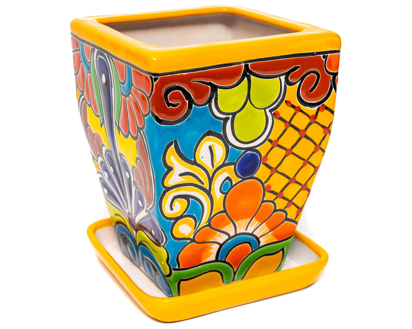 Tall Taper Planter w Saucer - Marigold