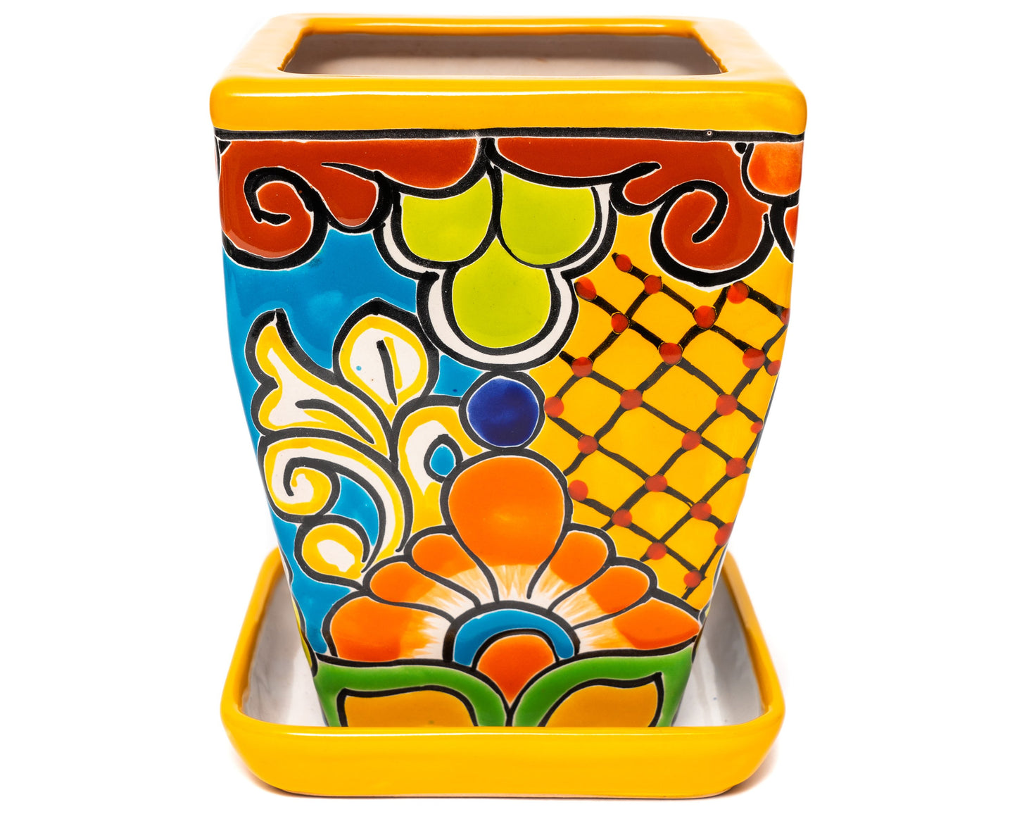 Tall Taper Planter w Saucer - Marigold