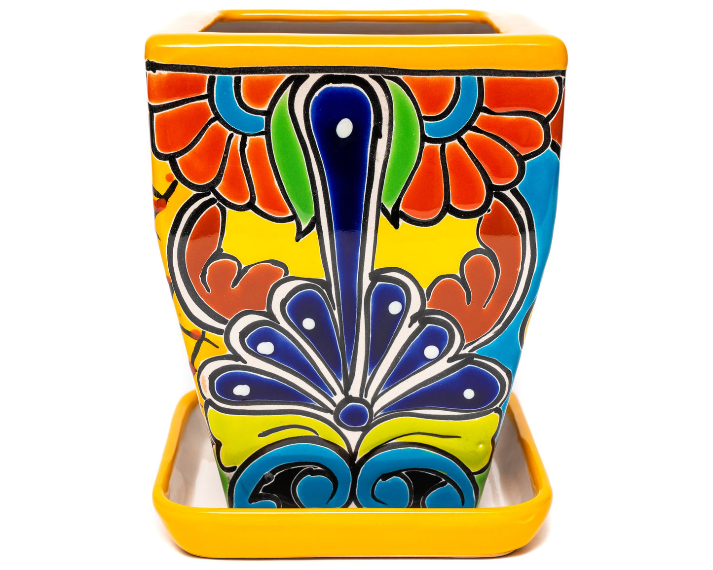 Tall Taper Planter w Saucer - Marigold