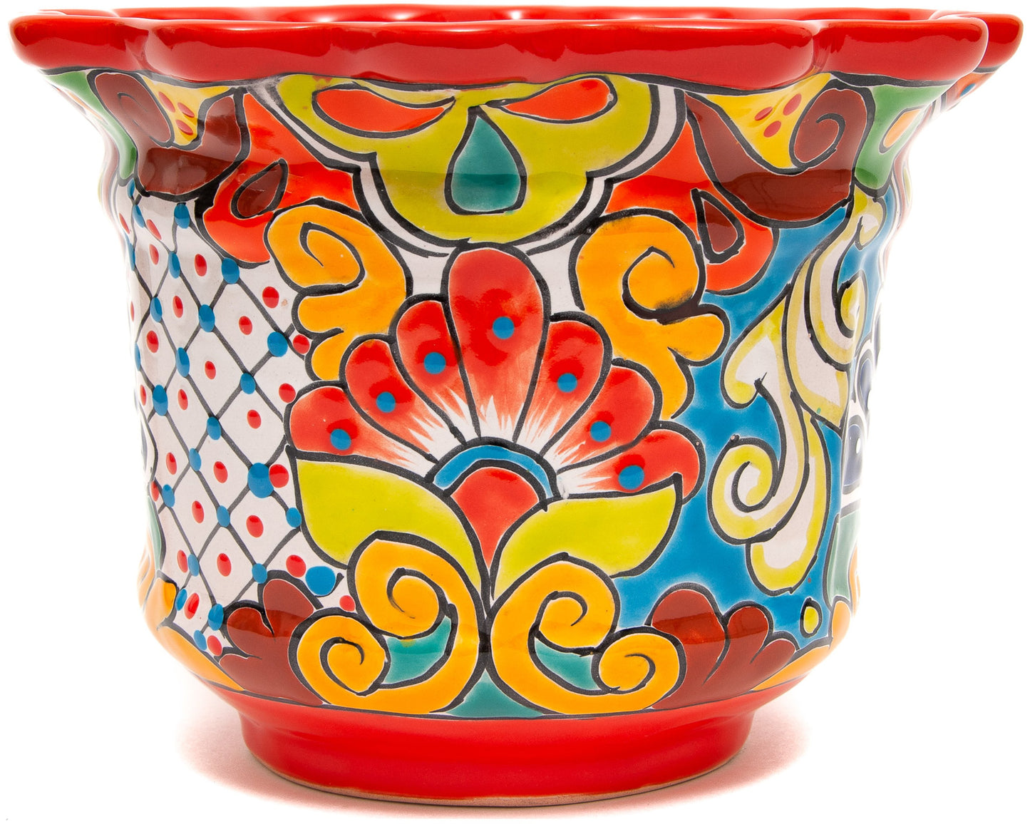 Scalloped Planter - Large - Red
