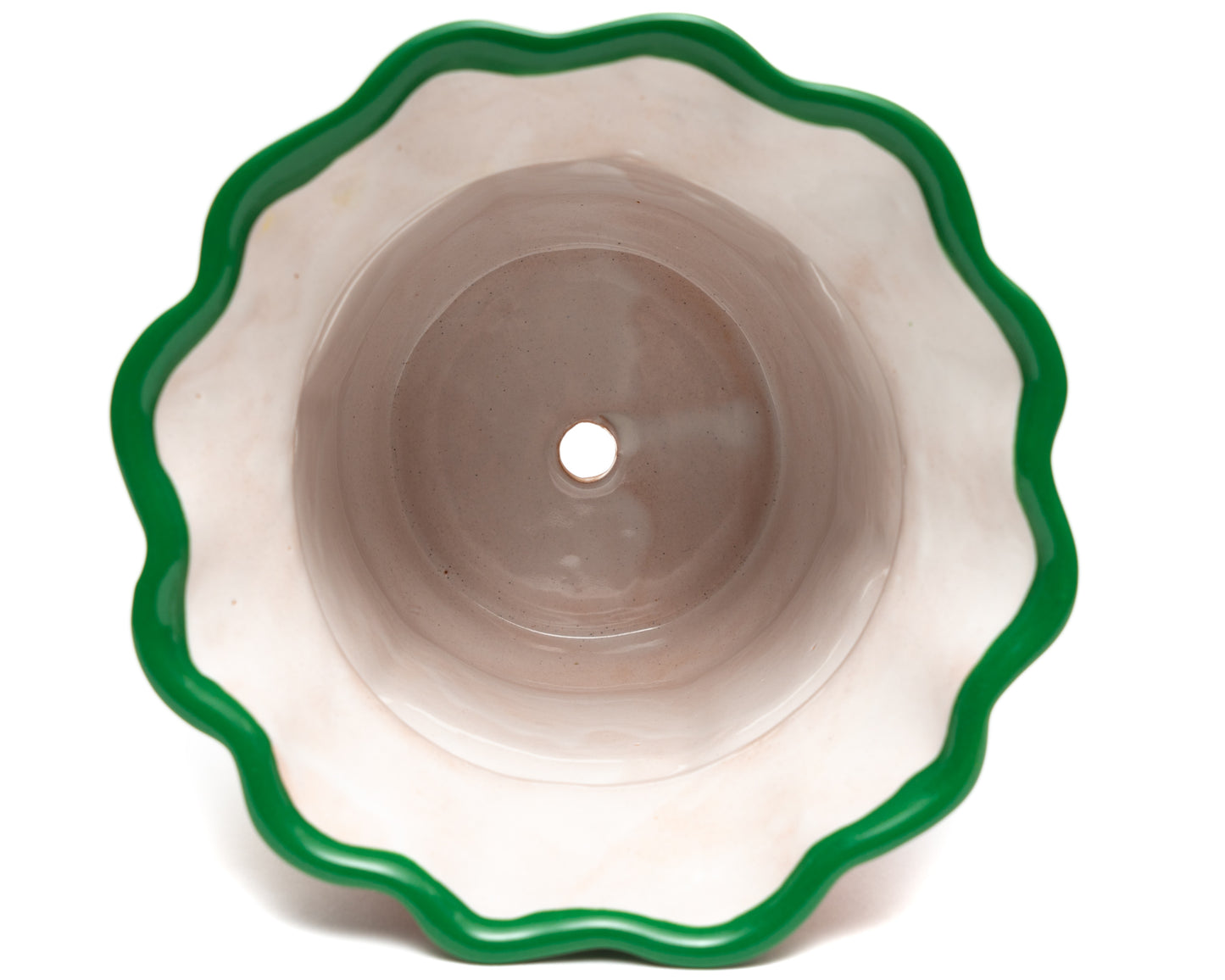 Scalloped Planter - Small - Deep Green