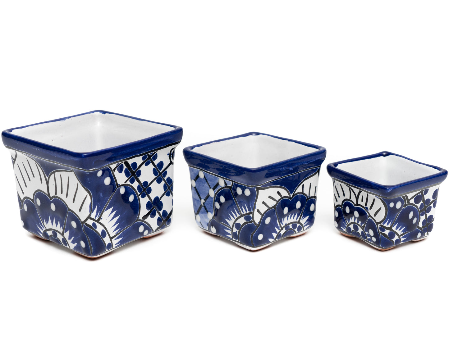 Micro Planter Trio Set (3PC) - Cobalt White