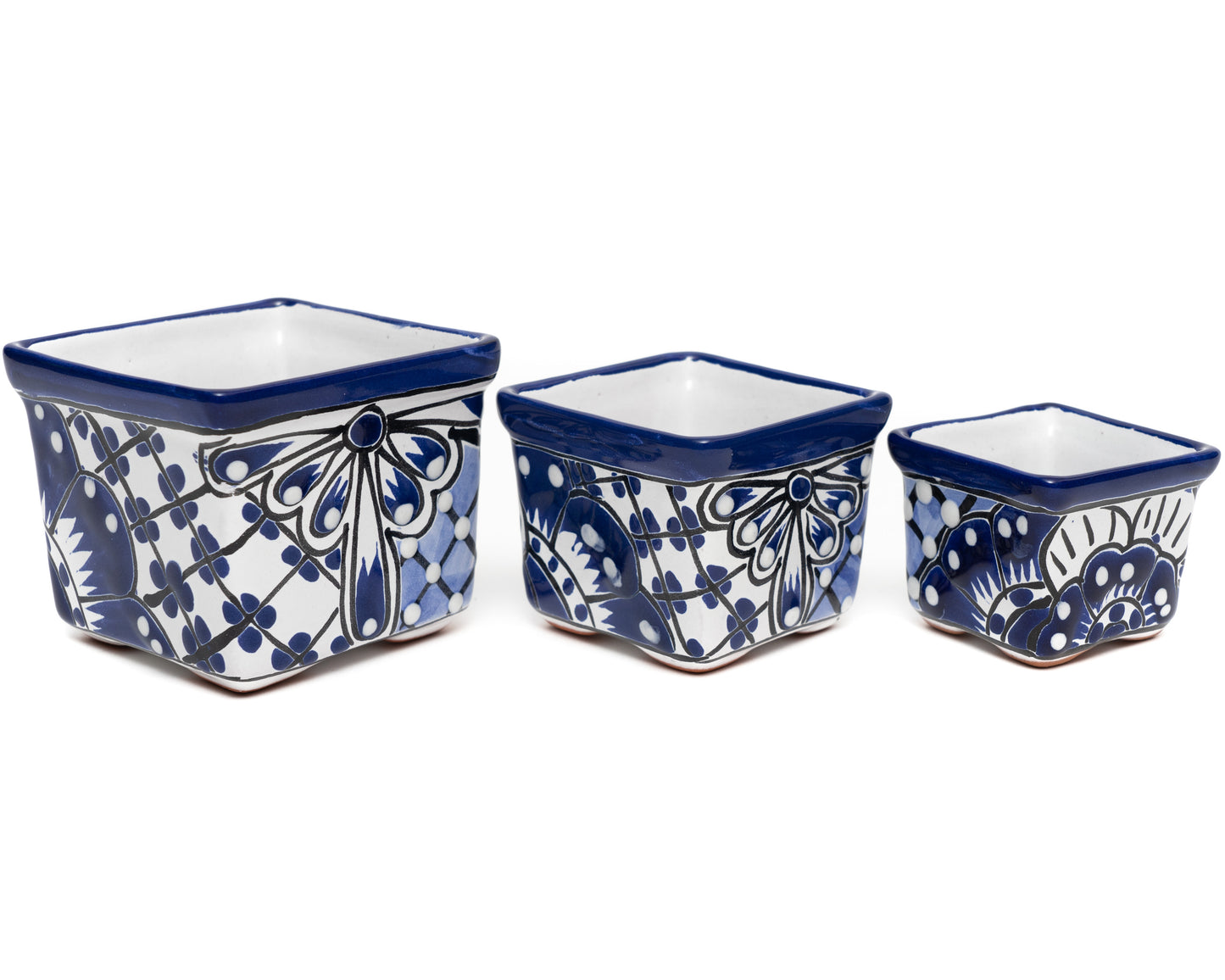 Micro Planter Trio Set (3PC) - Cobalt White