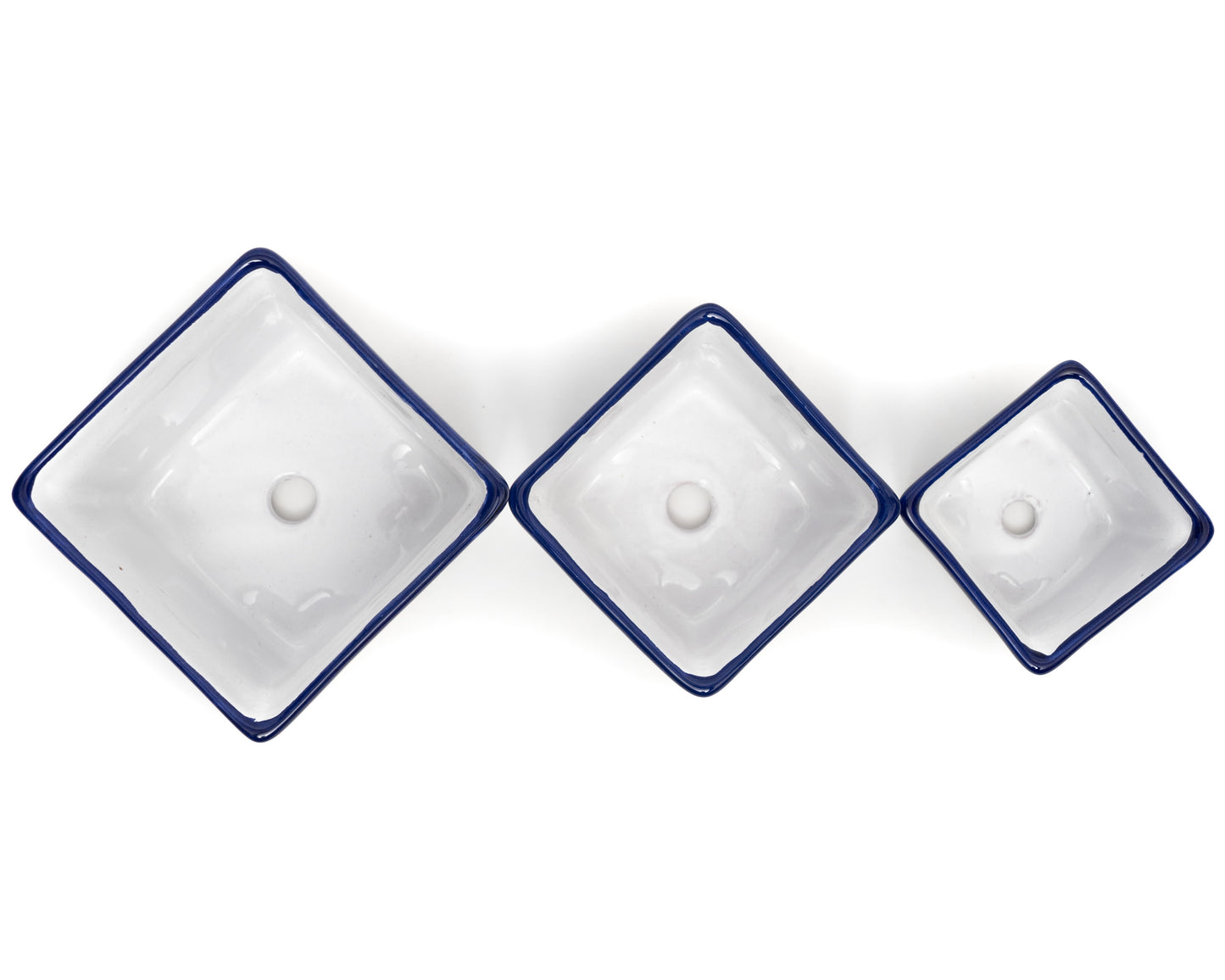 Micro Planter Trio Set (3PC) - Cobalt White