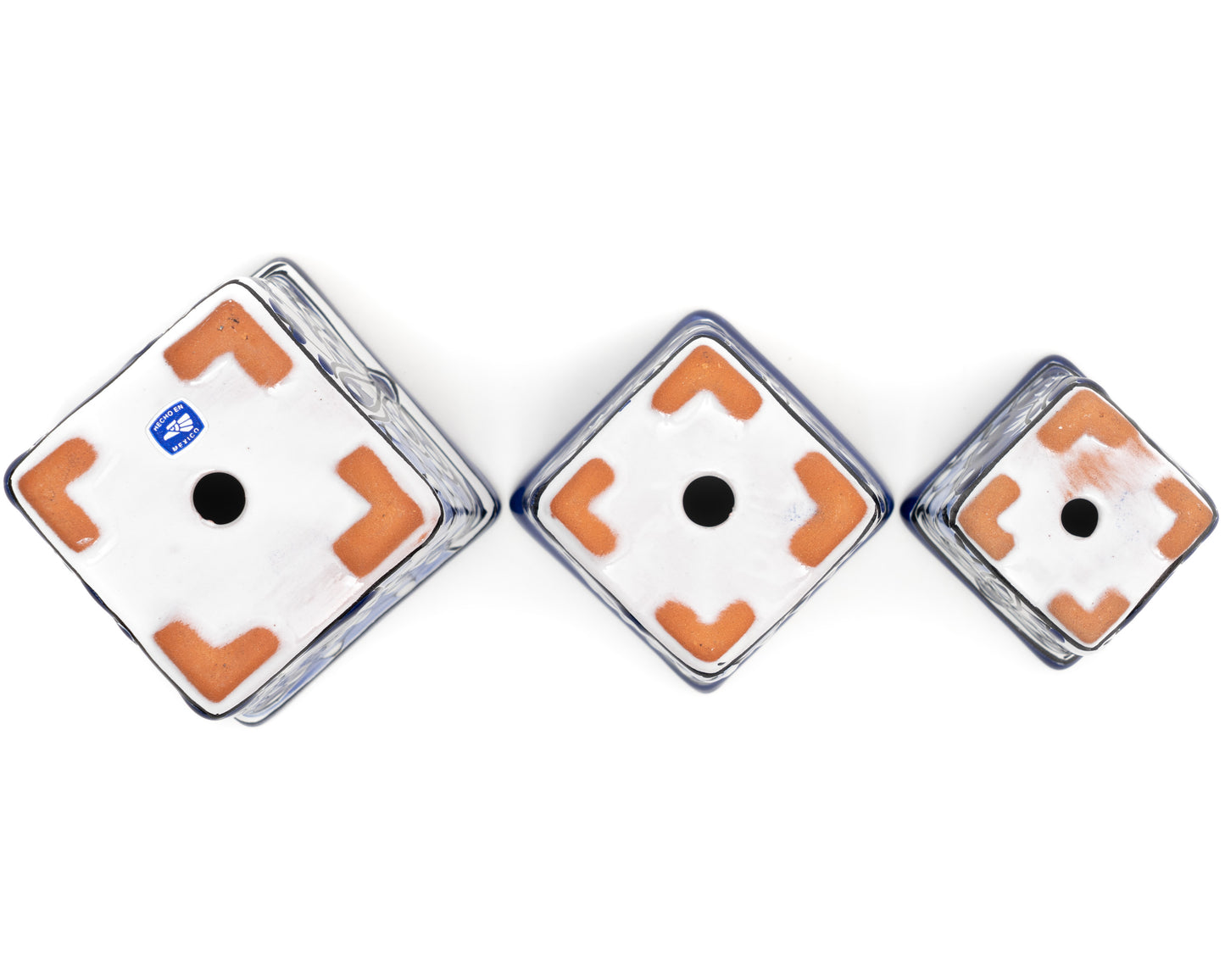 Micro Planter Trio Set (3PC) - Cobalt White
