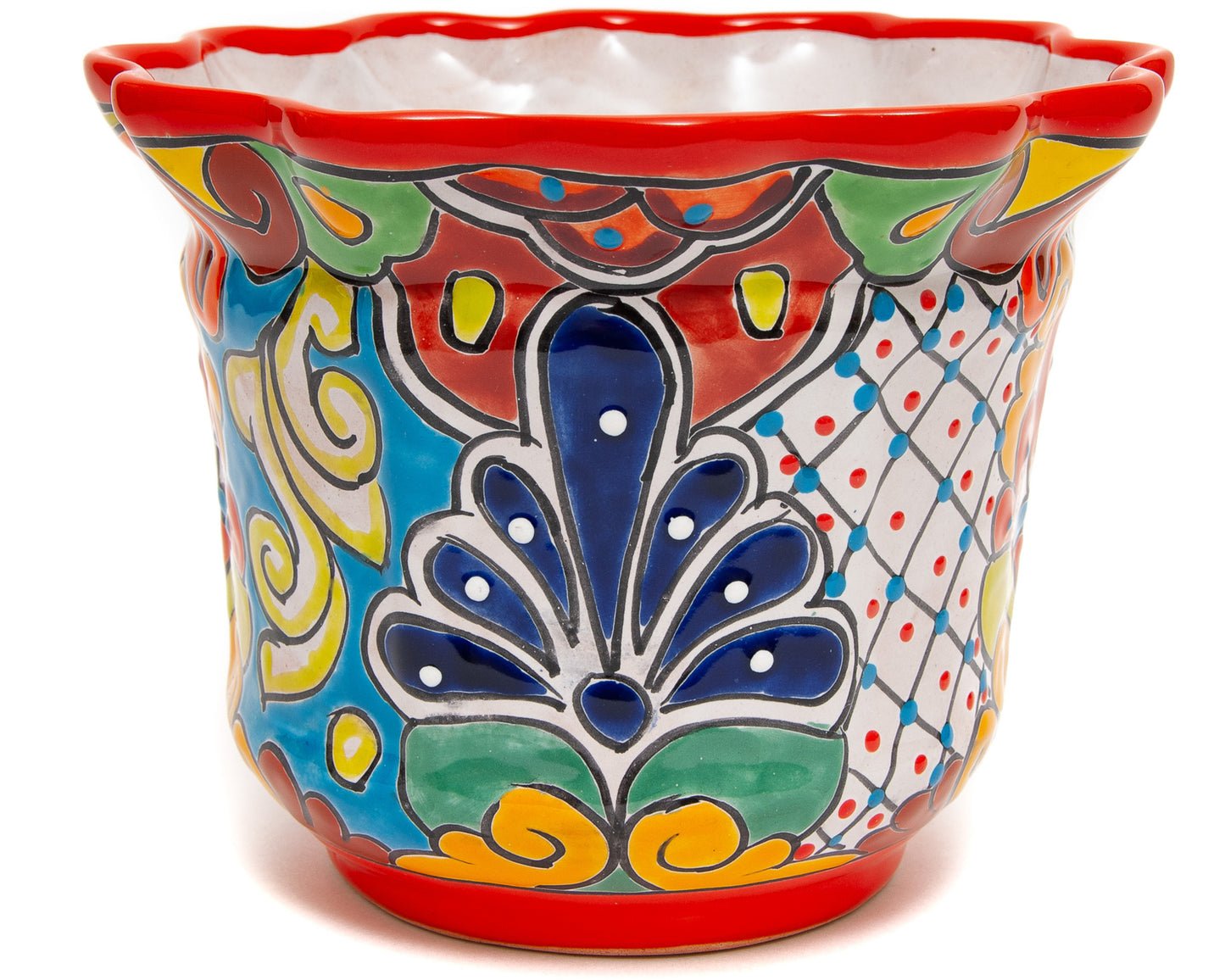 Scalloped Planter - Medium - Red