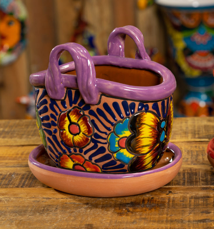 Terracotta Handbag Planter & Saucer