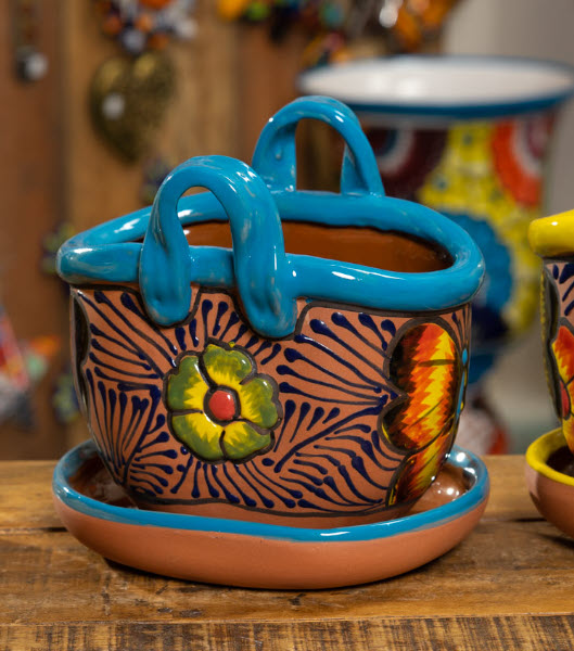 Terracotta Handbag Planter & Saucer